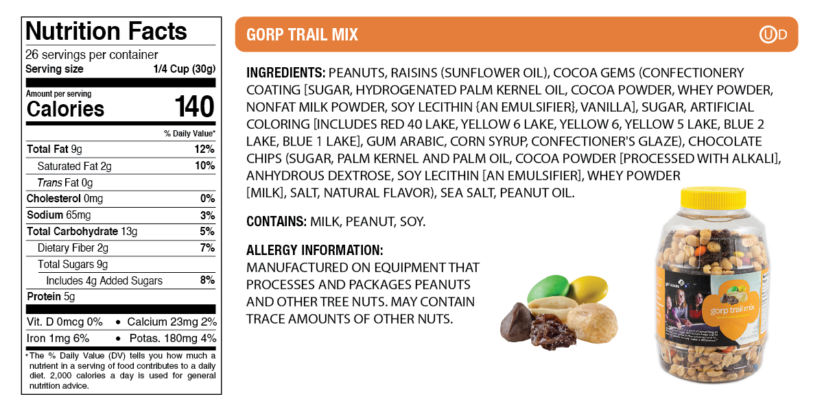 Nutritionals 2021 Jar GS43336 GORPTrailMix 